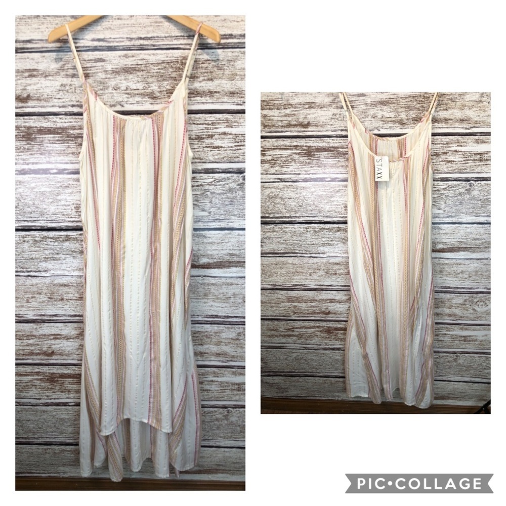 Lovestitch Spaghetti Strap Striped Maxi Dress
